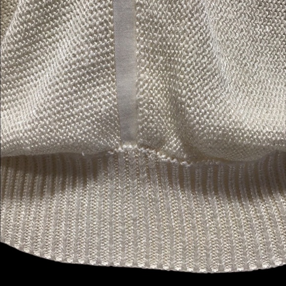 Dino Valiano Ivory Knit Cardigan with Linen Blend Trim, Size‎ Medium - Picture 8 of 10